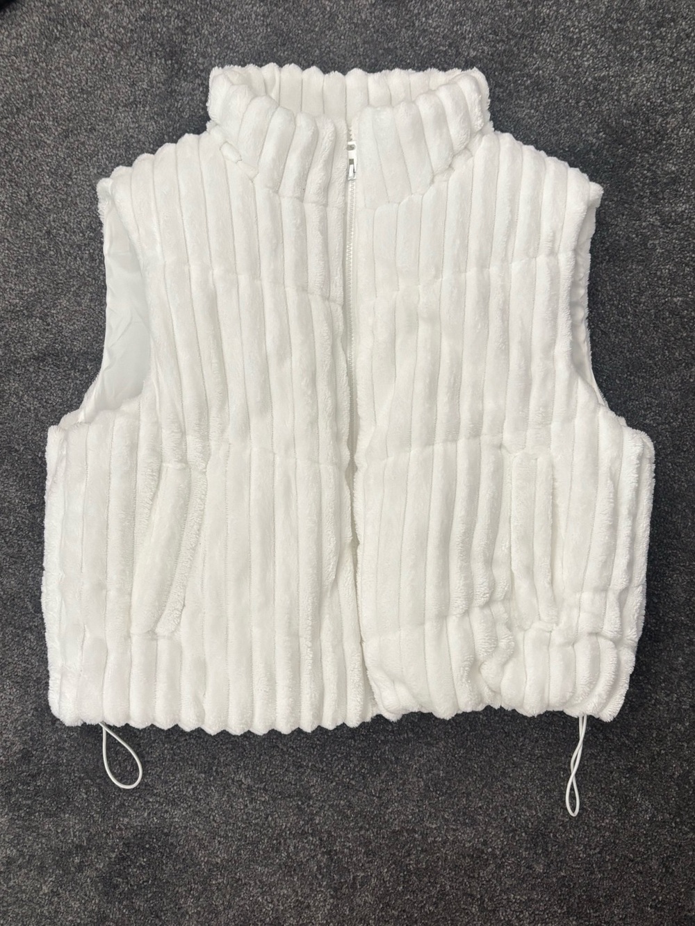 Warm White Quilted Plush Vest
